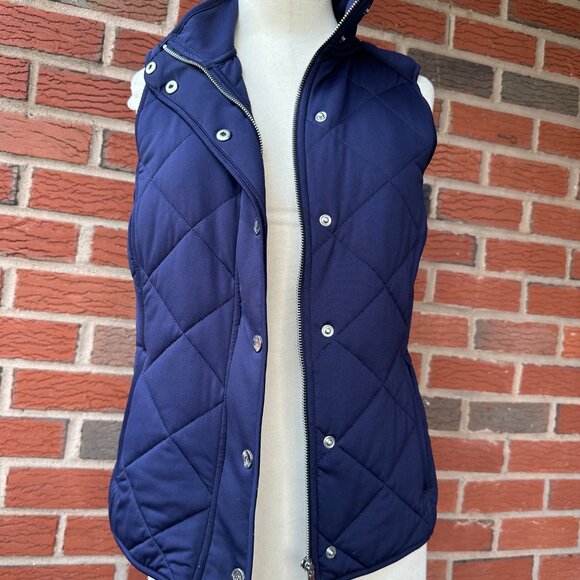 Lauren Ralph Lauren Diamond Quilted Navy Vest - S - Lightweight & Warm - Picture 2 of 4